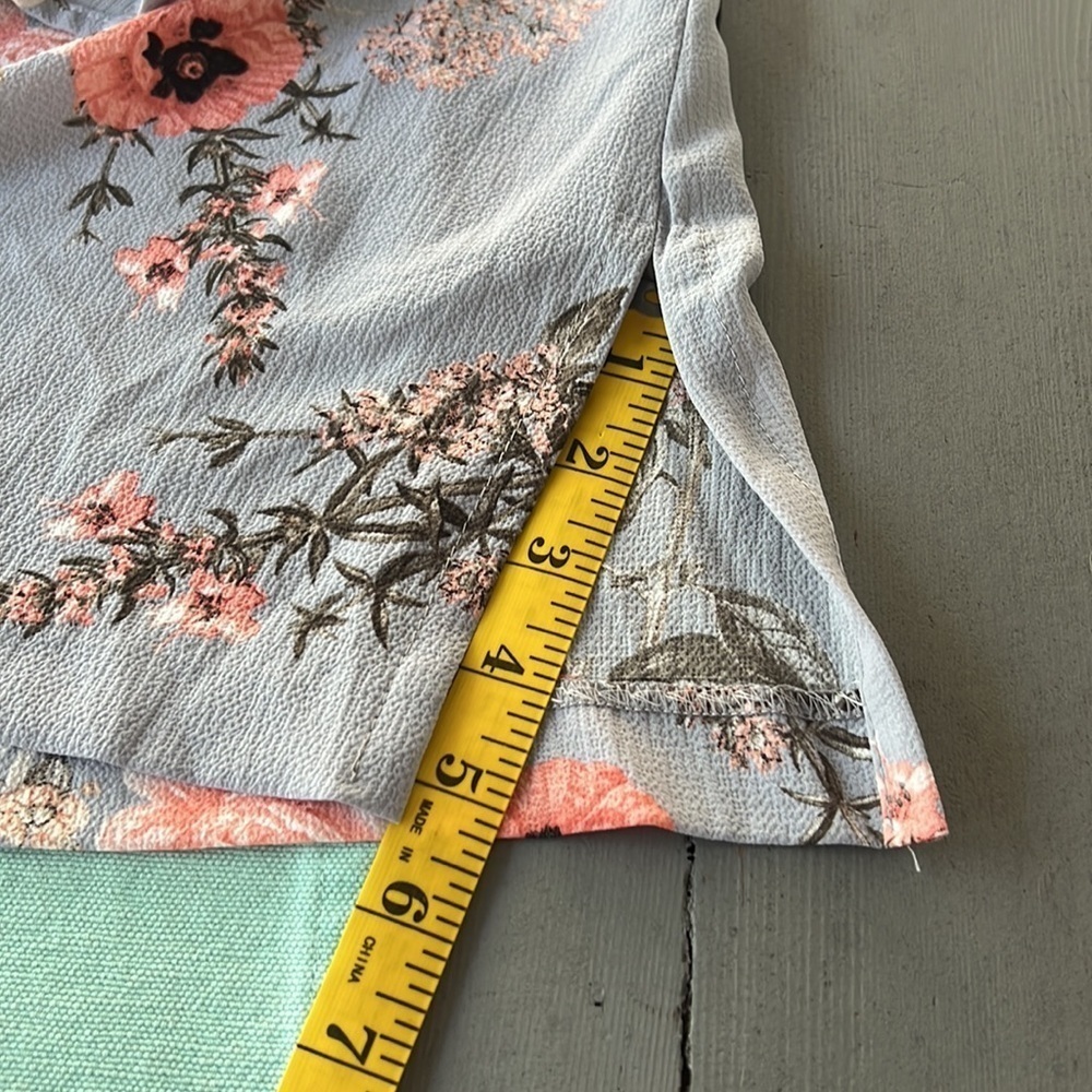 Laura Petites Floral Open Front Kimono Jacket 3/4 Tie Sleeves NWT - Picture 9 of 9